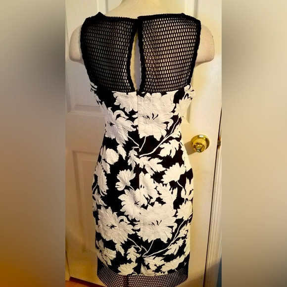 Cache Black and White Floral Knee Length Dress - Picture 5 of 5